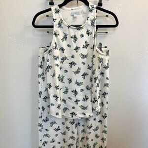 PJ Salvage Women's Loungewear Blueberry Fields Cropped Pant and Tank - Medium